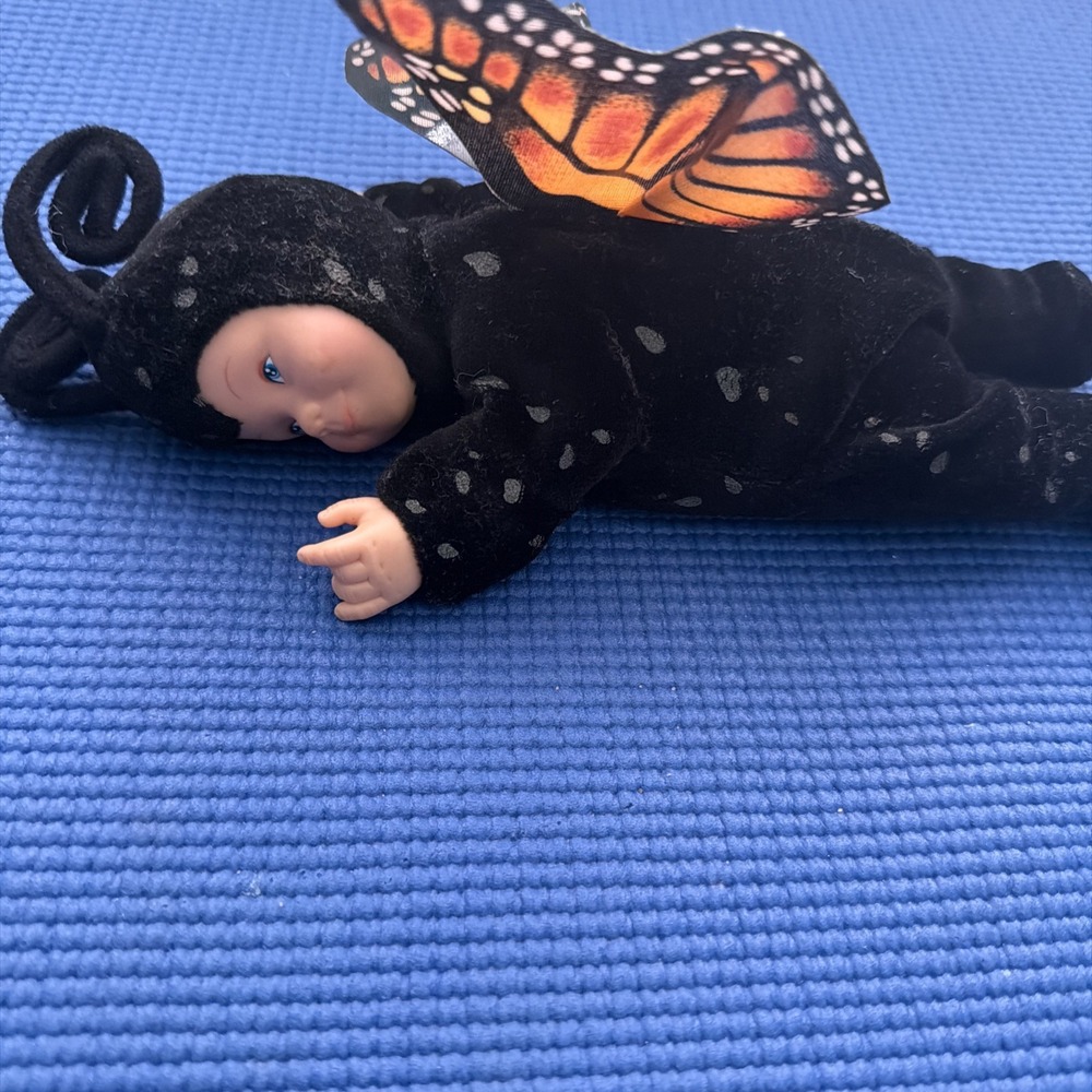 Vintage Anne Geddes Monarch Butterfly Life Like Baby Doll - Pre-Owned- 9"